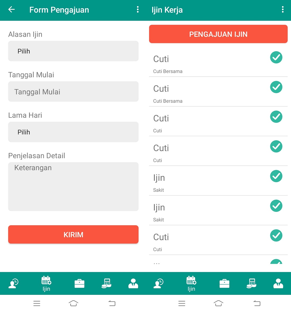 Pengajuan Izin Dan Cuti online 1