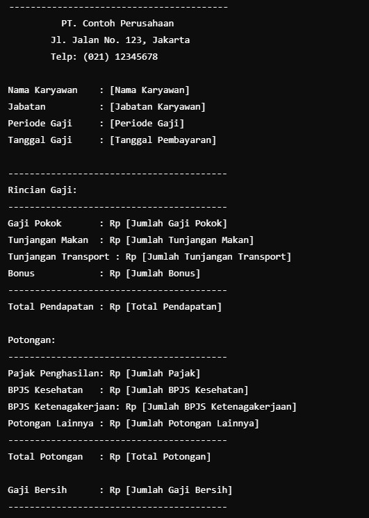 Slip Gaji Sederhana